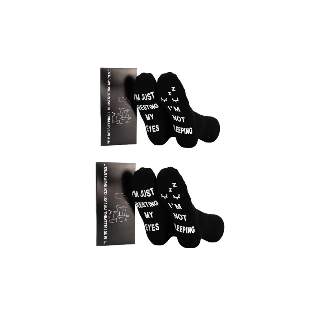 Novelty Socks Black I’m Not Sleeping I’m Just Resting My Eyes Grippy Sock B1 (2)